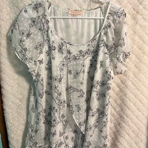 Sweet Sheer Floral Layered Blouse - White